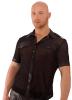 Noir Handmade - Transparentes Tll Wetlook-Shirt mit Knpfen schwarz - Gr. XS