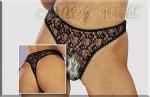 Sexy String ouvert aus Spitze schwarz