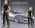 Netz-Wetlook Overall / Catsuit schwarz