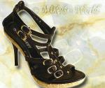 Sexy Riemen Bast Sandalette Cleo schwarz