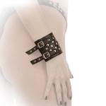 Ledapol - Breites Echt Leder Armband / Manschetten mit Nieten