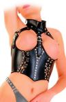 Ledapol - Echt Leder Harness Corsage mit Halsband ouvert