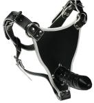 Ledapol - Echt Leder Harness Penis / Dildo Slip schwarz-wei