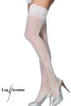 Leg Avenue-Elegante halterlose Motivstrmpfe wei