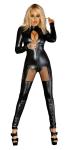 Noir Handmade - Langrmeliger Overall / Body im Straps-Design schwarz