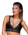 Noir Handmade - Hautenger Wetlook BH / Bralette transparent schwarz