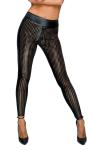 Noir Handmade - Markante Wetlook Leggings in Laser Cut Optik schwarz