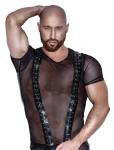 Noir Handmade - Herren Wetlook Tll Shirt im Rocker Design schwarz