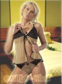 Luxus Gold Glanz Babydoll / Neglig & String