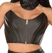 Ledapol - Elegantes Echt Leder Bustier / Corsage mit Zip schwarz