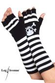 Leg Avenue - Lange fingerlose Piraten Handschuhe / Armstulpen in diversen Farben