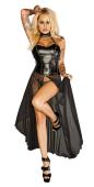 Noir Handmade - Heies Tll Neckholder-Corsagen-Kleid ouvert schwarz