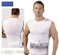 hier klicken für eine vergrösserte Darstellung von Effektvolles knappes Skyline Print Top / Shirt wei-grau