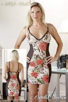 hier klicken für eine vergrösserte Darstellung von Enges kurzes leicht transparentes Kleid Neglig im bunten Animalprint