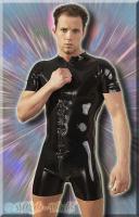 hier klicken für eine vergrösserte Darstellung von Latex Kurz-Overall mit Zip schwarz