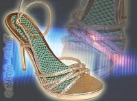 hier klicken für eine vergrösserte Darstellung von Strass Sandalette / Stiletto Jasmin gold