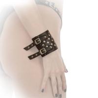 hier klicken für eine vergrösserte Darstellung von Ledapol - Breites Echt Leder Armband / Manschetten mit Nieten