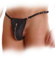 hier klicken für eine vergrösserte Darstellung von Ledapol - Ultraknapper Echt Leder Herren String mit Zip