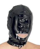 hier klicken für eine vergrösserte Darstellung von Ledapol - Lack Kopfmaske blind mit Mund-Zip und Schnalle
