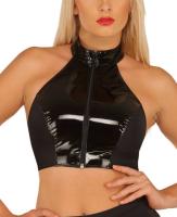 hier klicken für eine vergrösserte Darstellung von Ledapol - Glnzendes Lack Neckholder Bustier / Top mit Zip