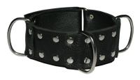 hier klicken für eine vergrösserte Darstellung von Ledapol - Echt Leder Bondage Halsband / Halsmanschette mit Nieten schwarz - Gr. S-L