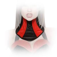 hier klicken für eine vergrösserte Darstellung von Ledapol - Echt Leder Halskrause / Collar mit Zip schwarz-rot