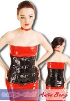 hier klicken für eine vergrösserte Darstellung von Anita Berg - Latex Corsage Schnallen-Mieder schwarz