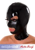 hier klicken für eine vergrösserte Darstellung von Anita Berg - Enge Latex Kopfmaske mit Ohr-Perforation