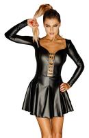 hier klicken für eine vergrösserte Darstellung von Noir Handmade - Exklusives heies Langarm Minikleid mit sen schwarz