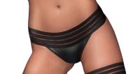 hier klicken für eine vergrösserte Darstellung von Noir Handmade - Hautenger Wetlook Slip Panty transparent schwarz