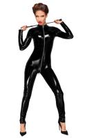 hier klicken für eine vergrösserte Darstellung von Noir Handmade - Rassiger Lack Overall mit 3-Wege-Zip schwarz