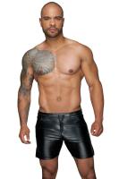 hier klicken für eine vergrösserte Darstellung von Noir Handmade - Herren Wetlook Shorts mit elastischem Bund schwarz