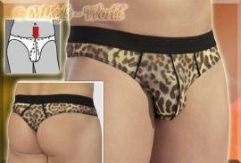 Goldglanz Rio-String im Leo-Design