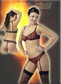 Sexy Glitzer BH & Straps-String bordeaux-gold