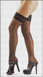 Halterlose Strmpfe mit Spitze schwarz