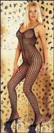 Sexy Netz Catsuit ouvert schwarz