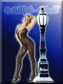 Spitzen Catsuit ouvert mit Schnrung