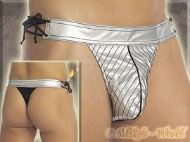 Lack Schnr Rio String silber-schwarz