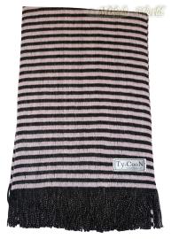 Weicher Unisex Strickschal mit Fransen schwarz-rose - Nr. 8