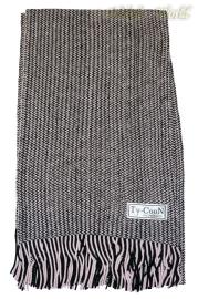 Weicher Unisex Strickschal mit Fransen schwarz-rose - Nr. 9