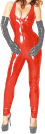 Ledapol - Scharfer glnzender Lack Overall ouvert mit Zip