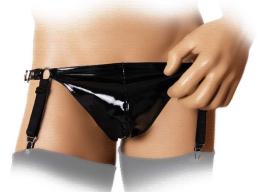 Ledapol - Glnzender Herren Lack Rio / String mit Strapsen