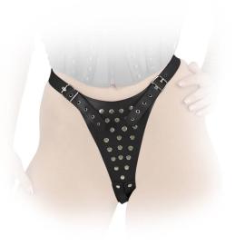 Ledapol - Harness Echt Leder Riemen Nieten String ouvert