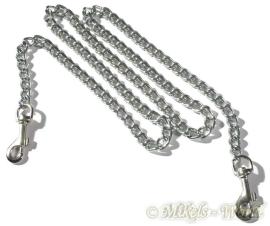 Ledapol - Glnzende Bondage Metallkette mit Karabinerhaken silber