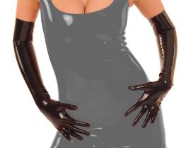 Anita Berg - Lange enge Latex Handschuhe