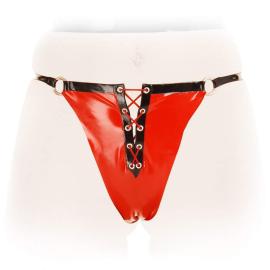 Anita Berg - Extravaganter Latex String mit Schnrung