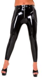 Anita Berg - Latex Leggings mit Zip und glnzenden Nieten