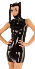 Anita Berg - Latex Ponymaske Zip-Kleid mit Pferdeschwänzen