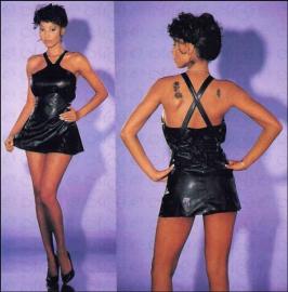 Sexy kurzes Leder Mini-Kleid schwarz - Gr. S-L