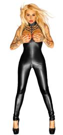 Noir Handmade - Rassiger Overall ouvert mit Zip und Schnürung schwarz